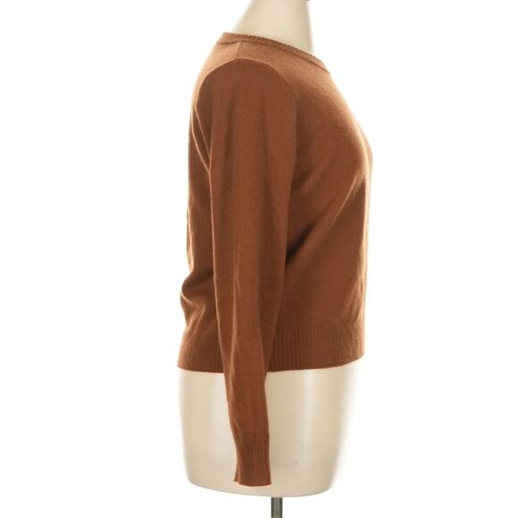 Reformation Cashmere Crew Sweater Kitten Soft Brown Cinnamon Lightweight XL - Picture 4 of 10